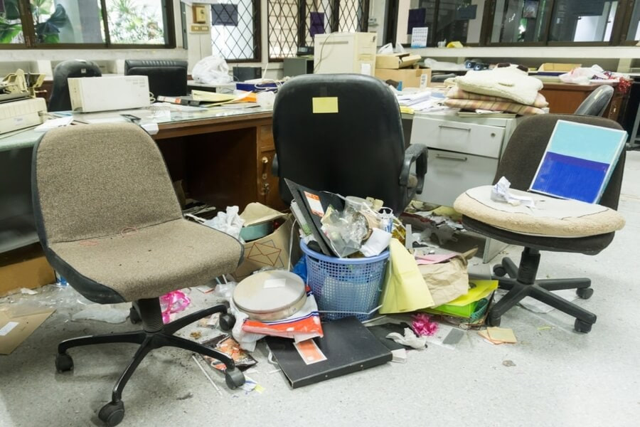picture of dirty office with lots of junk that needs to be cleaned